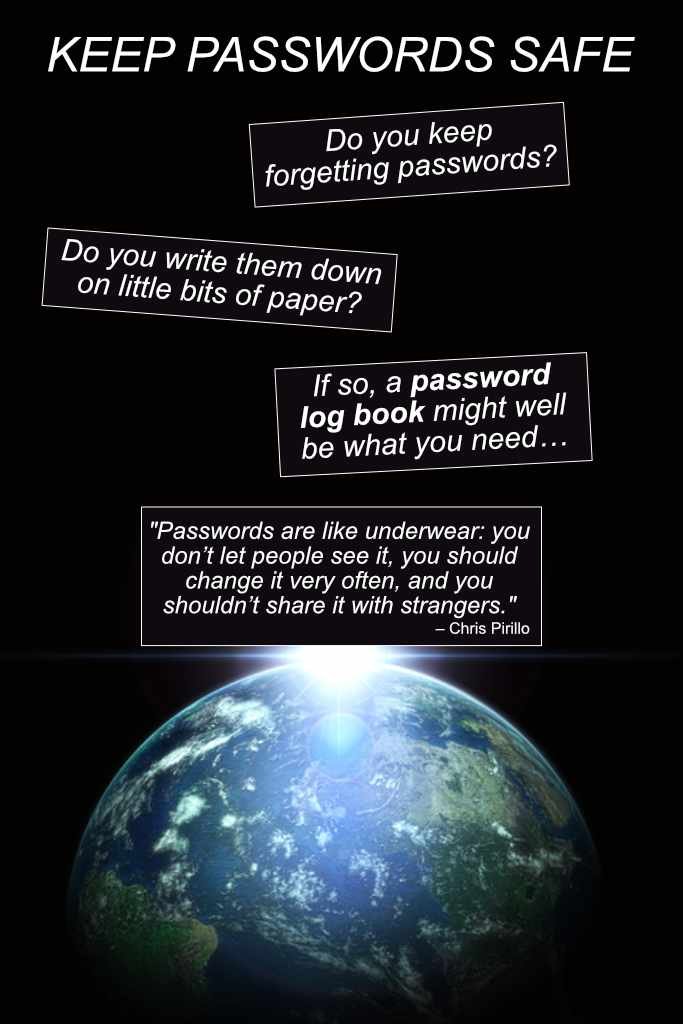 Keep passwords safe - inspirational quote